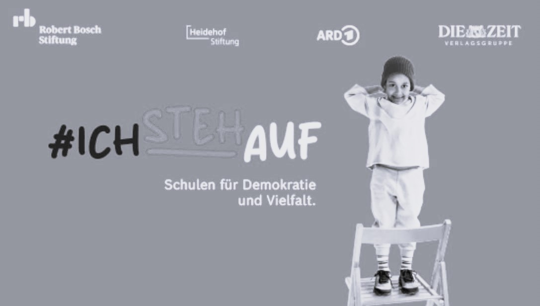Logo Ich steh auf Demokratiebildung sw
