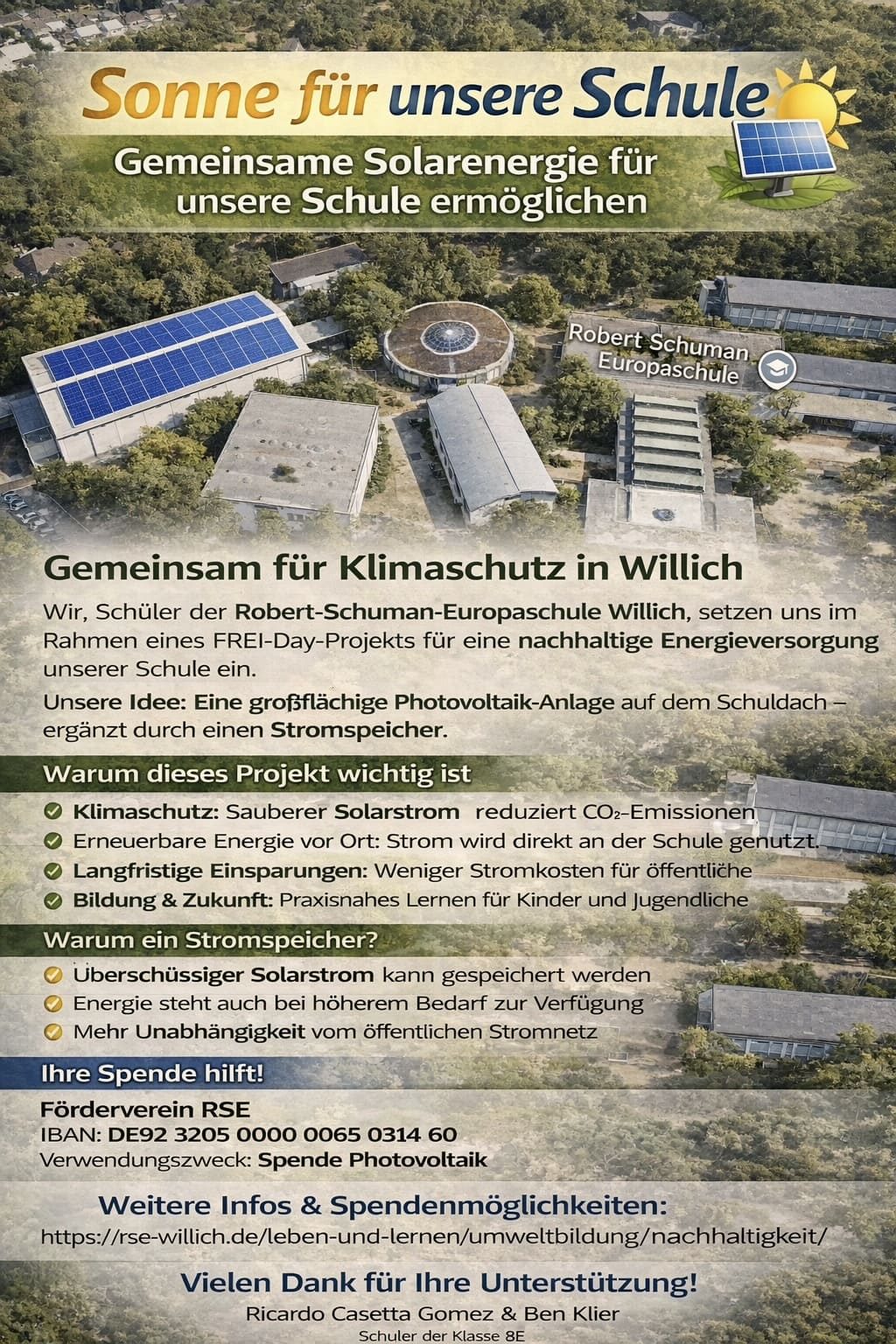 Solaranlage Spendenaufruf
